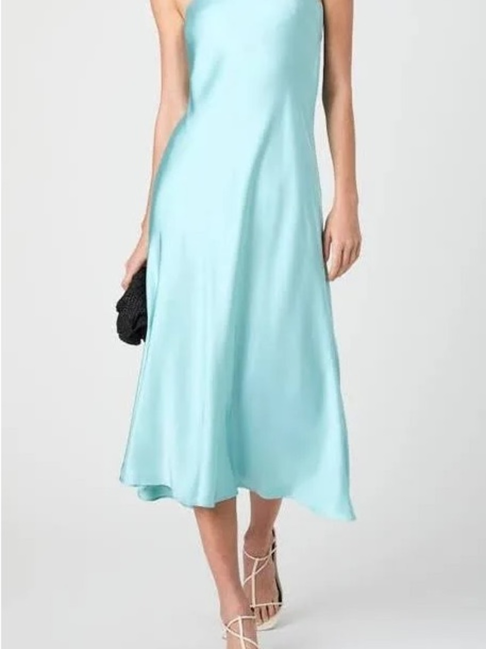 French Connection Blue Strapless Cowl Back Midi Dress